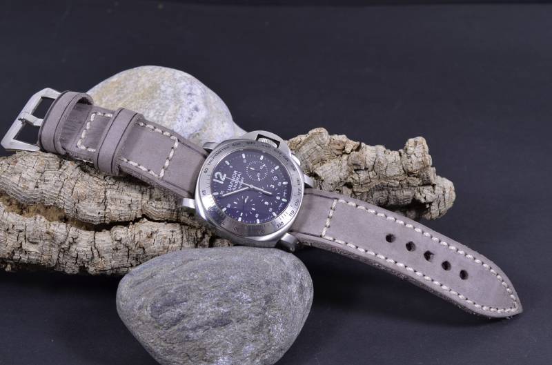 Ma Uhrenarmband 26 24 22 Mm Pul Grau Ii Echtleder Kalb Patina Vintage Lederband Handmade Passt Panerai Etc Spain von MANSAREA