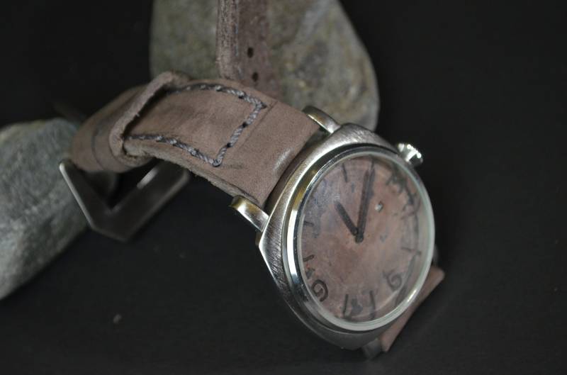 Ma Uhrenarmband 26 24 22 Mm Pulido Grau Echtes Kalbsleder Vintage Band Passend Panerai Invicta Etc von MANSAREA