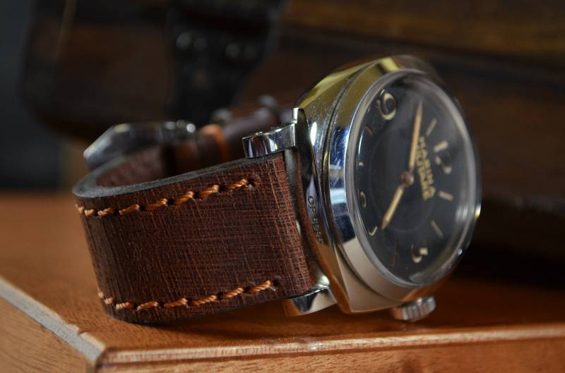 Ma Uhrenarmband 26 24 22 Mm Rallado Braun Echtes Kalbslederband Passt Panerai Harley Breitling Omega Etc Handmade Spain von MANSAREA