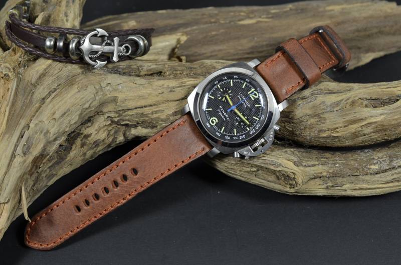 Ma Uhrenarmband 26 24 22 Mm Rubigo I Braun Echtes Kalbsleder Vintage Lederband Passend Panerai Etc von MANSAREA