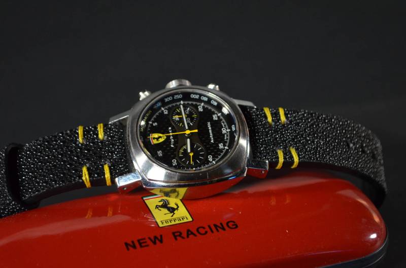 Ma Uhrenarmband 26 24 22 Mm Schwarz - Gelb Echtes Stingray Skin Band Passend Für Panerai Breitlingschöne Rose von MANSAREA