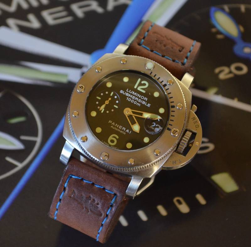 Ma Uhrenarmband 26 24 22 Mm The Blue 587 Braun Echtes Kalbsleder Band U-Boot Passend Für Panerai Breitling Omega Handmade Spain von MANSAREA