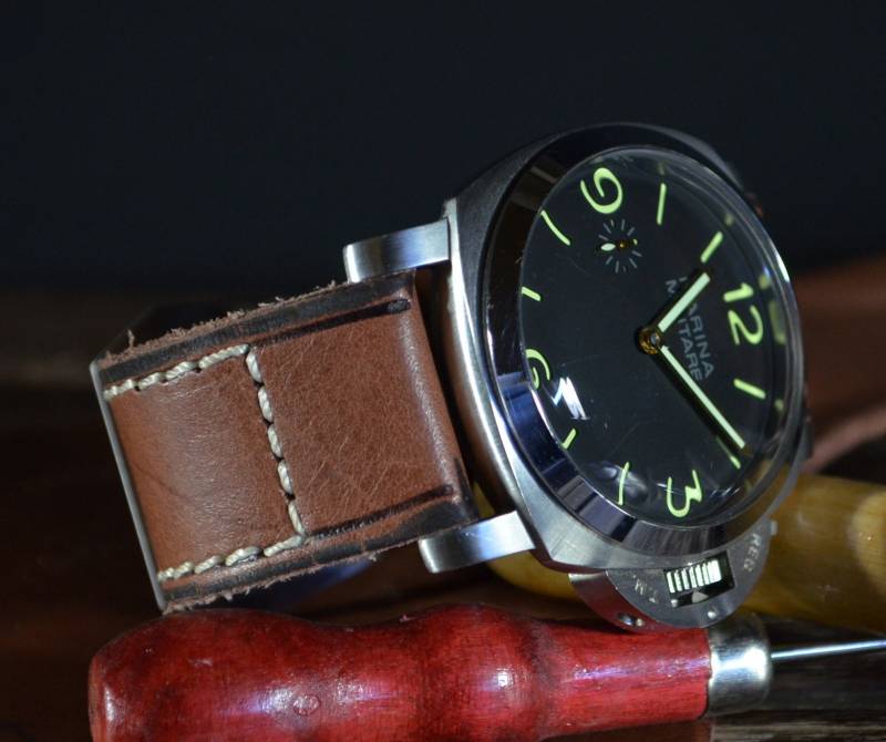 Ma Uhrenarmband 26 24 22 Mm Vetus 2 Braun Echtes Kalb Vintage Lederband Passt Panerai Usw Handmade Spanien von MANSAREA