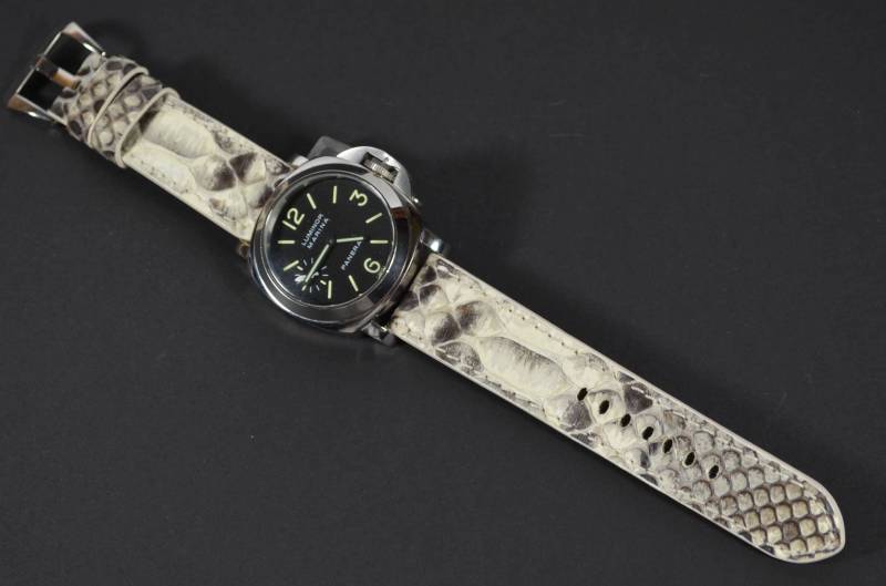 Ma Uhrenarmband 26 24 22 Mm Weiß Beige Schwarz Echt Python Schlangenhaut Handarbeit Band Panerai Breitling Apple Iwatch von MANSAREA