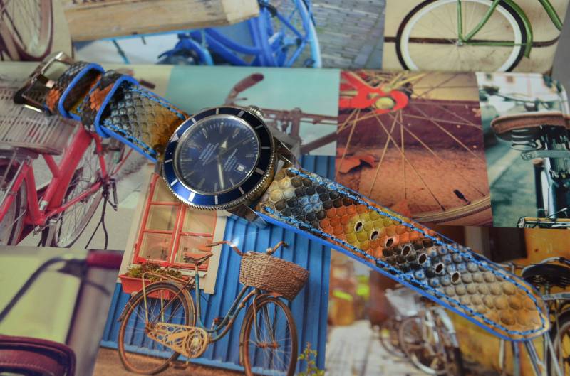 Ma Uhrenarmband 26 24 22mm Echt Python Schlangenhaut Leder Handmade Band Fantasia 2 Panerai Breitling Apple Iwatch Armband von MANSAREA