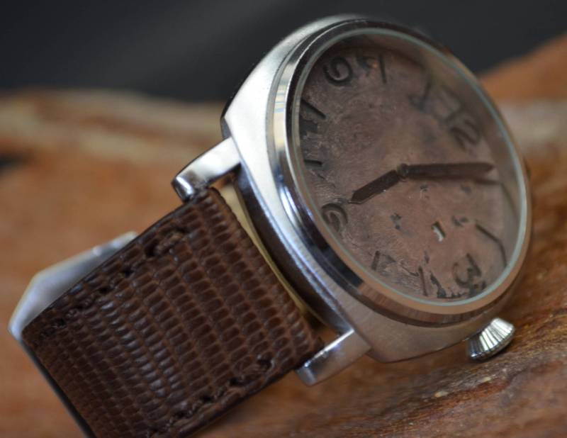 Ma Uhrenarmband 26 24 22 Mm Echte Eidechsenhaut Kaffee Braun Matt Passend Für Panerai Breitlingrolex Omega Etc Handmade Spain von MANSAREA