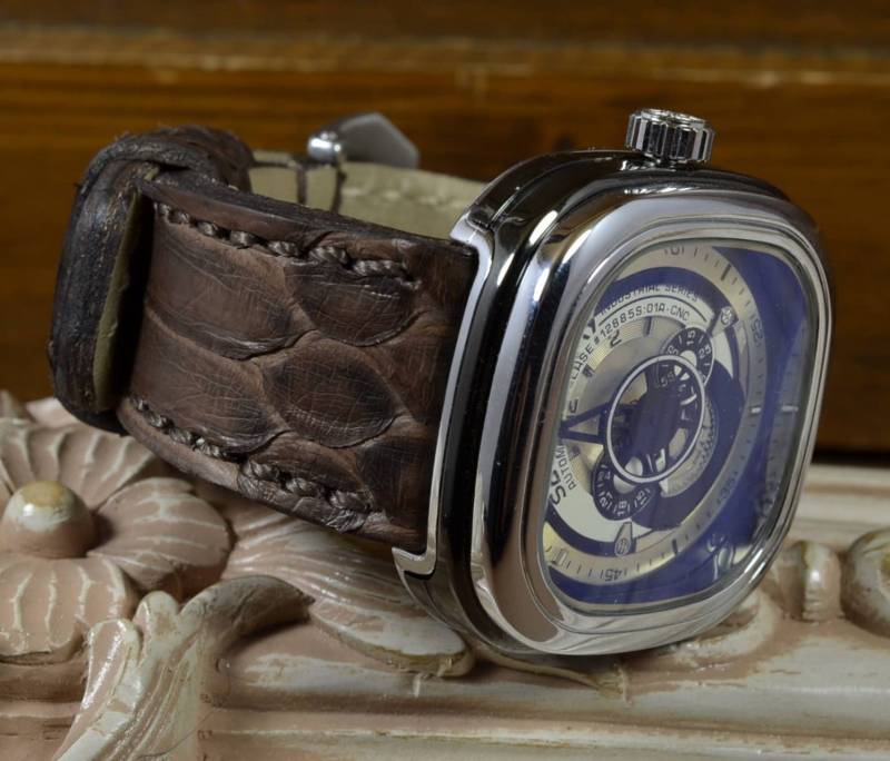 Ma Uhrenarmband Für Sevenfriday 28/24 Mm Vintage Braun I Echtes Python Bauchhautband Handmade Spanien von MANSAREA
