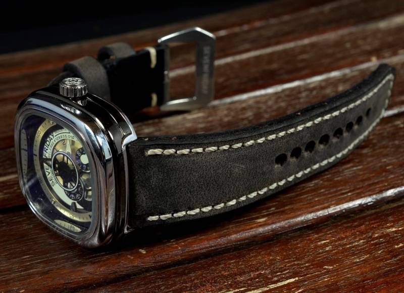 Ma Uhrenarmband Sevenfriday 28/24 Mm 125/80 Echtes Kalbsleder Vintage Savage Tabak Handmade Spanien von MANSAREA