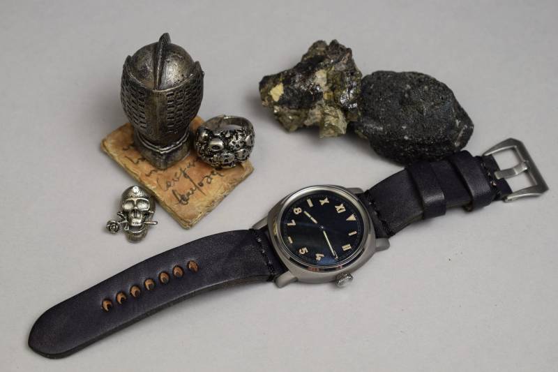 Uhrenarmband 26 24 22 Mm Neu Öl Schwarz I Echtes Kalb Saddel Lederhaut Passt Panerai Vintage Band Handmade Spanien Ma Straps von MANSAREA