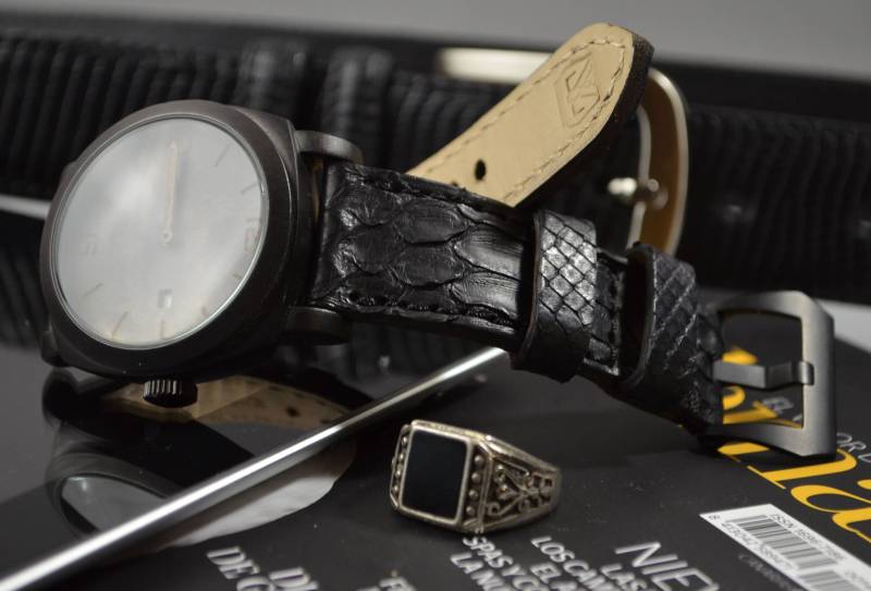 Uhrenarmband 26 24 22Mm Handmade Schwarzes 22 Mm Echt Python Schlangenhaut Leder Band Panerai Breitling Apple Iwatch von MANSAREA