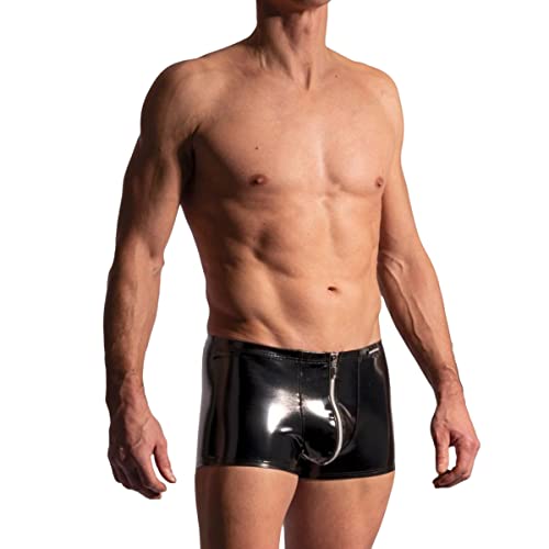 MANSTORE Herren Lack Zipper Pants M2225, Farbe:Black, Größe:XL von MANSTORE