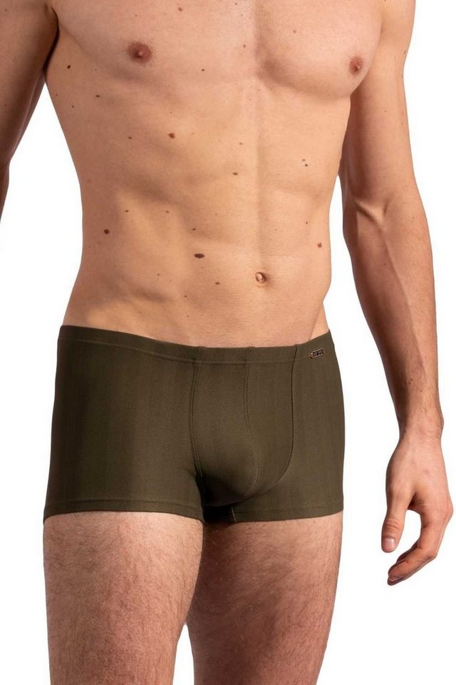 Olaf Benz Boxer RED2211 Minipants, oliv - Männerslip M Fischgratmuster, Prada-Optik von Olaf Benz
