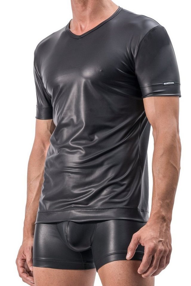 MANSTORE V-Shirt M510 V-Ausschnitt Shirt Clubwear mit Latexfeeling atmungsaktiv von MANSTORE