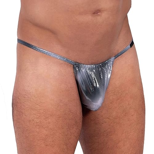 MANstore Herren Bademode Strand Micro Pouch Swim String M2324, silber, S 7-9 von MANSTORE