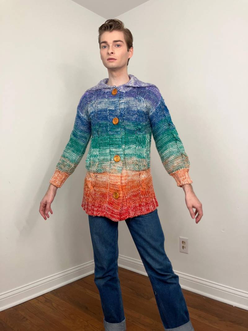 70S Faded Glory Ombre Regenbogen Strickjacke 70S Faded Glory Ombre Regenbogen Strickjacke von MANTISLADYVINTAGE