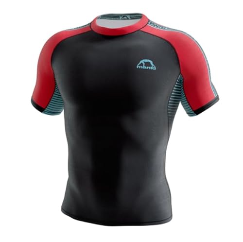 MANTO Rashguard Kurzarm Stripe 2.0 schwarz/rot Medium von MANTO