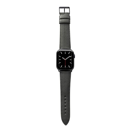 MANUFAKTURWERK Armband EIMSBÜTTEL | kompatibel mit Apple Watch 1-9, SE | Leder | für Damen und Herren | Schwarz, Größe:M (Standard). 38 mm / 40 mm / 41 mm, Farbe:Space Schwarz Edelstahl von MANUFAKTURWERK