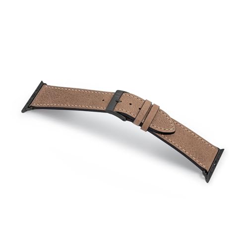 MANUFAKTURWERK Armband HOHELUFT | kompatibel mit Apple Watch 1-9, SE | Leder | für Damen und Herren | Sport | Sand, Größe:M (Standard). 42 mm / 44 mm / 45 mm, Farbe:Space Grau Aluminium von MANUFAKTURWERK