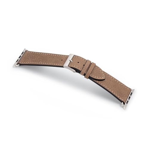 MANUFAKTURWERK Armband HOHELUFT | kompatibel mit Apple Watch 1-9, SE | Leder | für Damen und Herren | Sport | Sand, Größe:S (Small). 38 mm / 40 mm / 41 mm, Farbe:Polarstern Aluminium von MANUFAKTURWERK