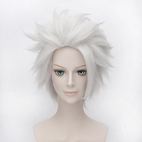 Anime Ursula Rick Sanchez Layered Silber Gerade Cosplay Kostüm Anime Kurzes Haar Perücke von MANUKS