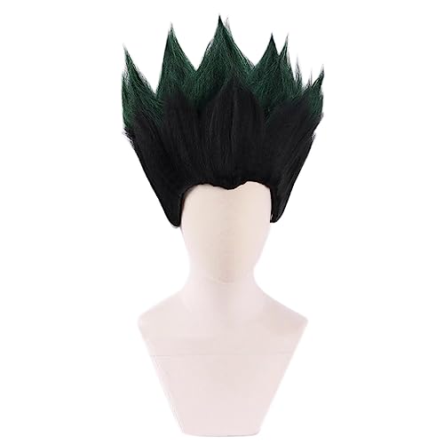 MANUKS Anime Cosplay Perücke für Gon Freecss,Black Gradient Green Short Halloween Kostüm Cosplay Perücke,Für Party Karneval Weihnachten von MANUKS
