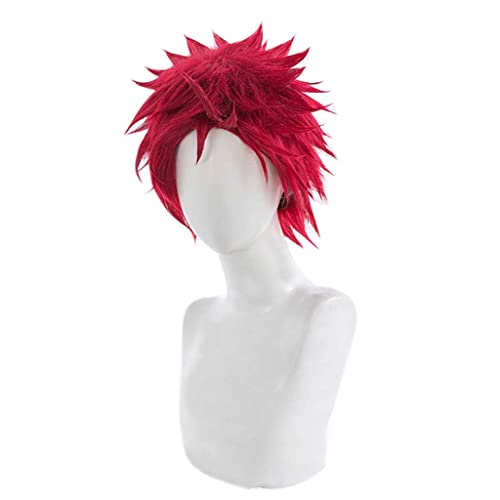 MANUKS Anime Cosplay Perücke für Harai Kuko Perücke,Short Red Perücke Synthetisches Haar,Halloween Kostüm Perücke,für Party Karneval Weihnachten von MANUKS