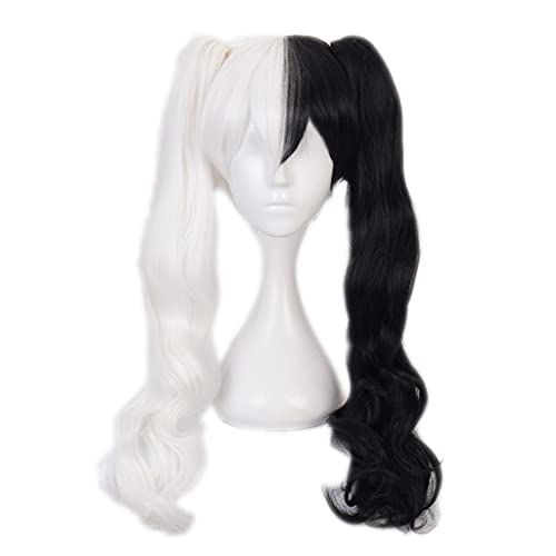 MANUKS Anime Cosplay Perücke für Monokuma Perücke,Black and White Perücke Synthetisches Haar,Halloween Kostüm Perücke,für Party Karneval Weihnachten(Size:Lang) von MANUKS