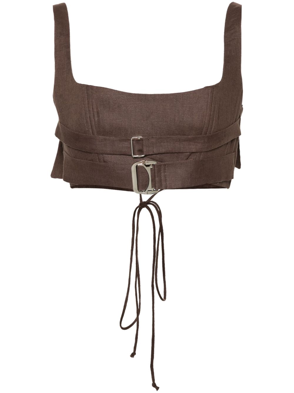 MANURI Pimmy buckle-fastening corset - Braun von MANURI