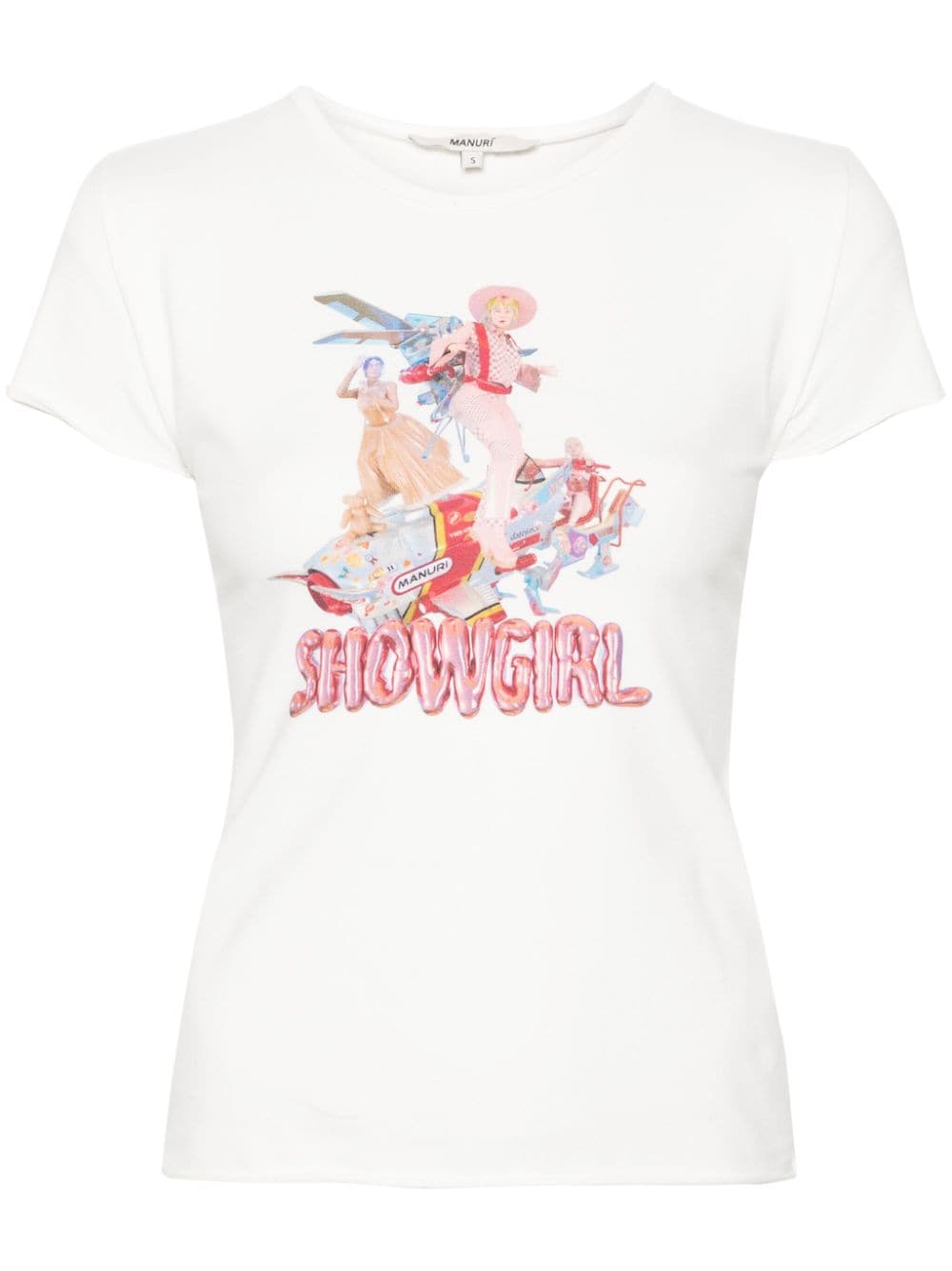 MANURI Showgirl in Space T-Shirt - Weiß von MANURI