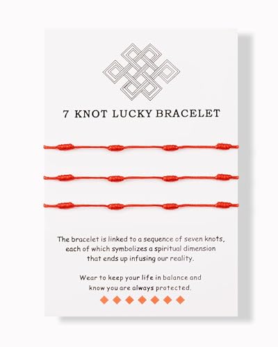 MANVEN 3 Stück Rotes Armband Rot Glücksarmband Schutz Seil Kabbalah Tibetisches Amulett Geschenke für Männer Frauen Jungen Mädchen Familie Freunde Freundschaft Weihnachten Geburtstag von MANVEN