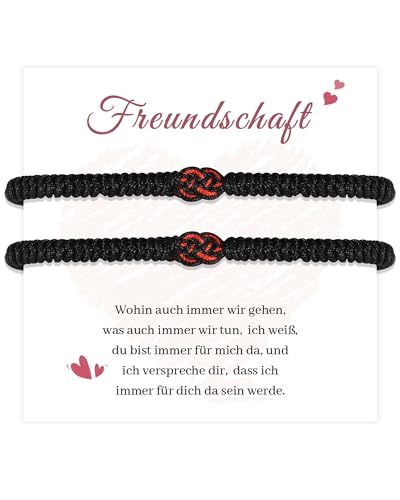 MANVEN Beste Freundin Geschenke Freundschaft Geschenke Freundschaftsarmband Beste Freundinnen Weihnachtstag Geburtstag Mädchen Herz Armband Rotes Armband BFF von MANVEN