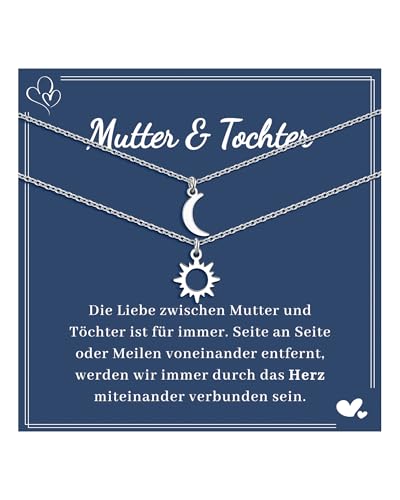 MANVEN Mutter Tochter Geschenk Halskette Mama Tochter zum Muttertagsgeschenk Geburtstag Mädchen Geburtstagsgeschenk für Mama Tochter Halskette von Mama Weihnachten von MANVEN