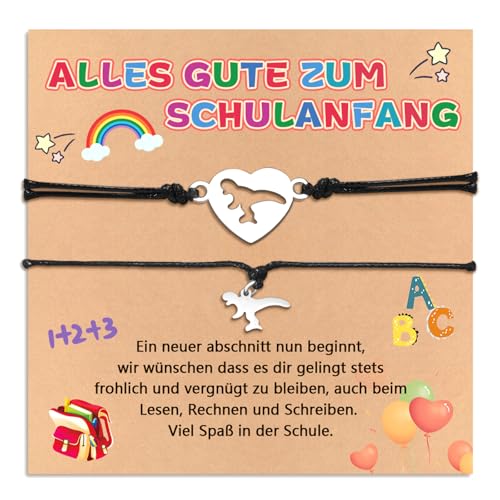 MANVEN Schulanfang Geschenke Dinosaurier Armband Schulkind 2024 Schulanfang Jungen Einschulungsgeschenke für Mutter Sohn Tochter Geschenke Einschulung für Erster Schultag Schultüte Füllung Geschenke von MANVEN