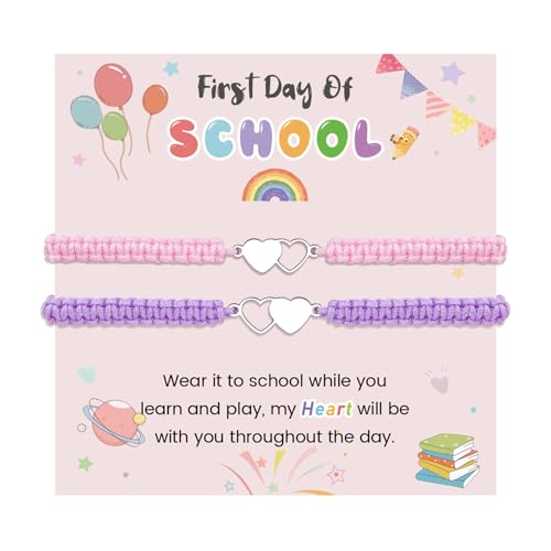 MANVEN Schulanfang Geschenke Mutter Tochter Armband Schulkind 2024 Einschulung Mädchen Geschenke Schultüte Schulanfang Mädchen Schulstart Schultüte Füllung Geschenke Schulkind Mädchen 2024 von MANVEN