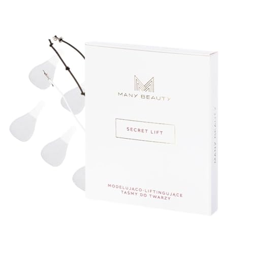 MANY BEAUTY 40 Stück Face Lifting Tape - Unsichtbar Face Tape für Gesicht und Hals - Facelifting Aufkleber - Transparente Pflaster, 3 Gummibänder zum Anheben - Face Lift Patch von MANY BEAUTY