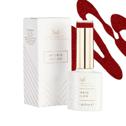 MANY BEAUTY UV Nagellack Glänzendes Rot - Gel Nagellack UV - Präzise Lackierung mit UV Lack - Gellack UV mit Selbstnivellierender Formel - Abdeckung Gel Nail Polish - 905 Sparkling Cranberry von MANY BEAUTY