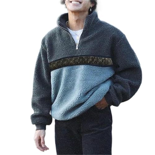 MANYMANY Aztekischer Sherpa-Pullover für Herren. Fleece-Pullover mit Western-Azteken-Aufdruck für Herren von MANYMANY