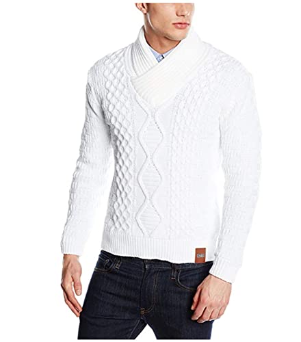 MANYMANY Männer Schwarz Casual Strickpullover Langarm Pullover Pullover Slim Fit Twisted Knit Pullover Größe S-3XL von MANYMANY