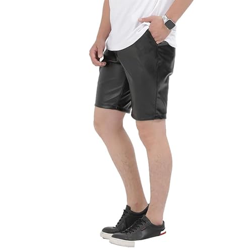 MANYMANY Sommer Herren Motorrad Biker PU Cargo Shorts Kunstleder nasse Look Boxer Shorts von MANYMANY