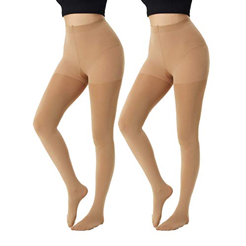 MANZI 2 Paar 120 Denier Dicke Warme Opake Control Top Sonnenbräune Strumpfhose für Damen M von MANZI