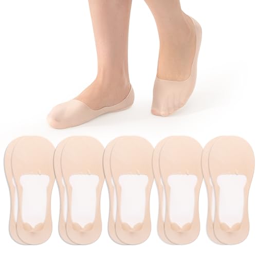 MANZI 5 Paar Sneaker Socken Damen Nylon Füsslinge mit Rutschfest Silikon Sommer Unsichtbar Füßlinge Ballerina Söckchen Nackt S 34-37 von MANZI