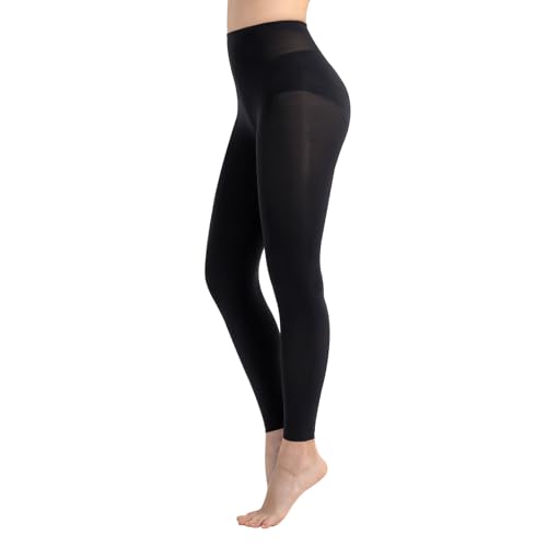 MANZI Ballett Strumpfhose Ohne Fuss Damen Ballett Leggings Semi-Blickdichte Tanz Strumpfhosen 40 Denier Schwarz 1 Paar L/XL von MANZI