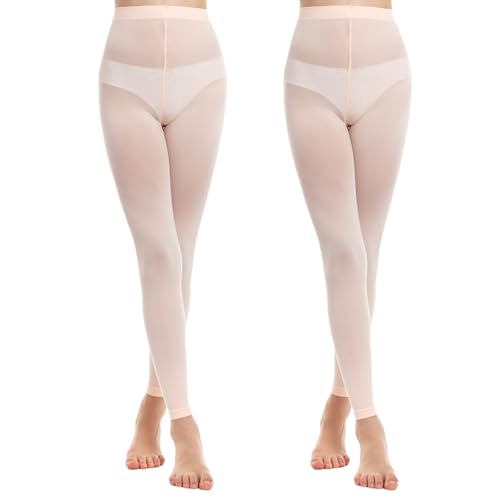 MANZI Ballettstrumpfhose Tanzstrumpfhosen für Mädchen Kinder Strumpfhose ohne Fuß Mädchen Leggings Semitransparent 40 Denier Gr.124-140 7-10 Jahre Ballett Rosa M von MANZI