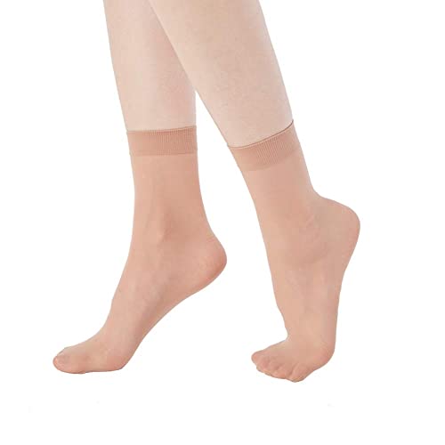 MANZI Nylon Socken Damen 12 Paar High Ankle Sheer Socken Bequeme Atmungsaktive Feinstrumpfsöckchen von MANZI