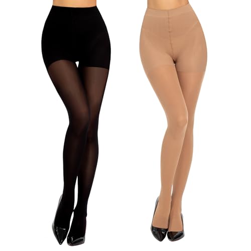 MANZI Damen Kompressionsstrumpfhose 10-15mm/Hg,Shape Strumpfhosen Blickdichte mit Bauchweg und Po-Lifting Figurformende Stützstrumpfhose 50 DEN 2 Paar,Natur und Schwarz,M MANZI Damen Kompressionsstrumpfhose 10-15mm/Hg,Shape Strumpfhosen Blickdichte mit Bauchweg und Po-Lifting Figurformende Stützstrumpfhose 50 DEN 2 Paar,Natur und Schwarz,M von MANZI