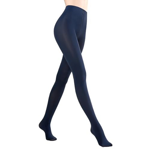 MANZI Damen Strumpfhose 70 Denier Comfort Stretch Blickdichte Bunte Microfaser Feinstrumpfhose 1 Paar Marine XL von MANZI