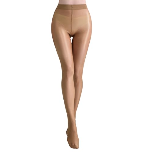 MANZI Tanzstrumpfhose für Damen 70 Denier Glänzende Ballettstrumpfhose 1Paar Blickdicht Strumpfhose Braun S-M von MANZI