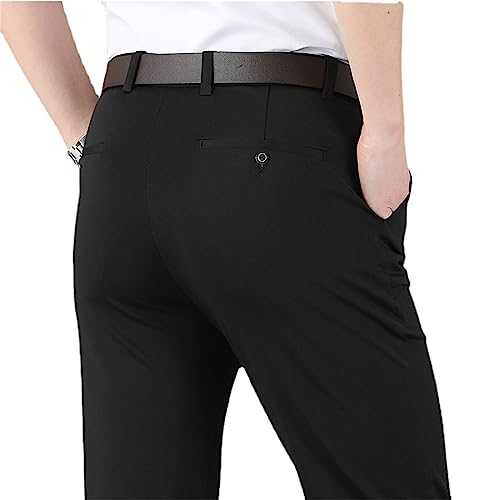 MAOAEAD 2023 High Stretch Herren Klassische Hosen, Herren High Stretch Klassische Hosen, Herren Schwarze Anzughose Golfhose Slim Fit Stretch Hose (Schwarz, Taille 35) von MAOAEAD