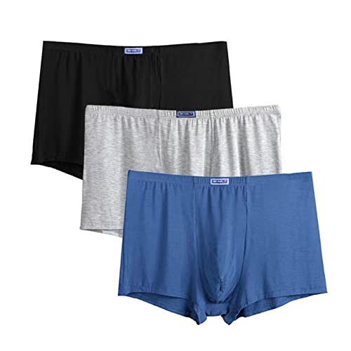 MAOAEAD 3er-Pack Herren-Unterwäsche mit hoher Taille, Stretch, L-9XL, Übergröße, atmungsaktive Bambusfaser, lose Boxershorts (ein Set, 9XL (140–160 kg)) von MAOAEAD