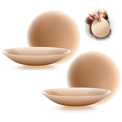 MAOAEAD Go Braless Seamless Cake Cover, Ultra Thin Invisible Bra Nipple Covers for Women, Reusable Sweatproof Silicone Pasties (Mocha X 2 Pairs,A-C Cups) von MAOAEAD